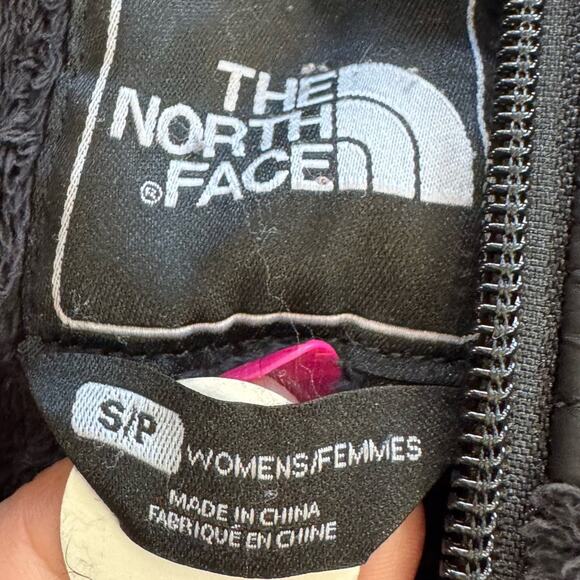 The North Face Black full zip deep pile sherpa Hooded Fleece Jacket Size Small - Picture 5 of 12